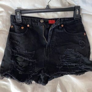 Black Jean Shorts
